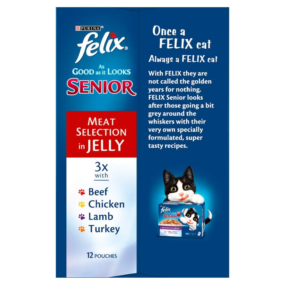 Purina Felix Senior Cat Meat Selection in Jelly, 1200 g