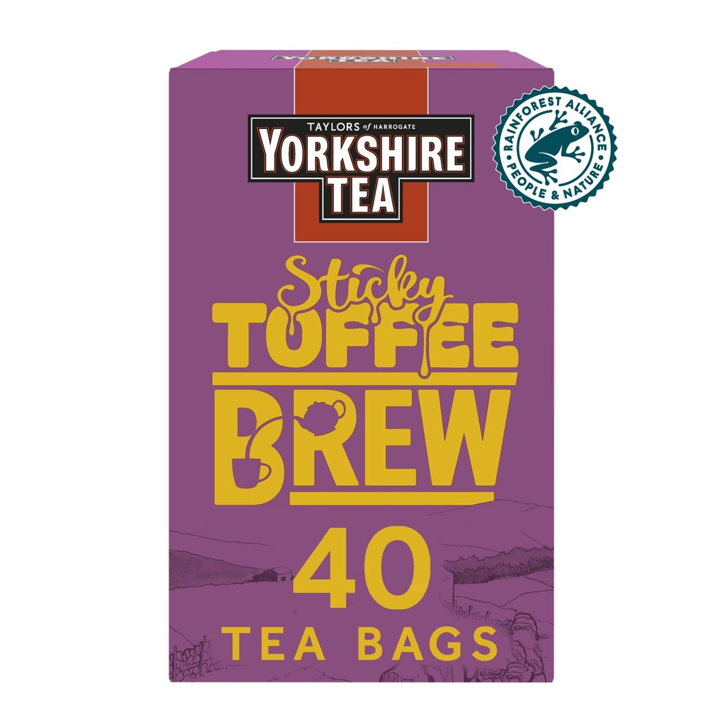 Yorkshire Tea Sticky Toffee Pudding Flavoured Tea Bags, 4 Boxes of 40 Tea Bags (Total 160 Bags)