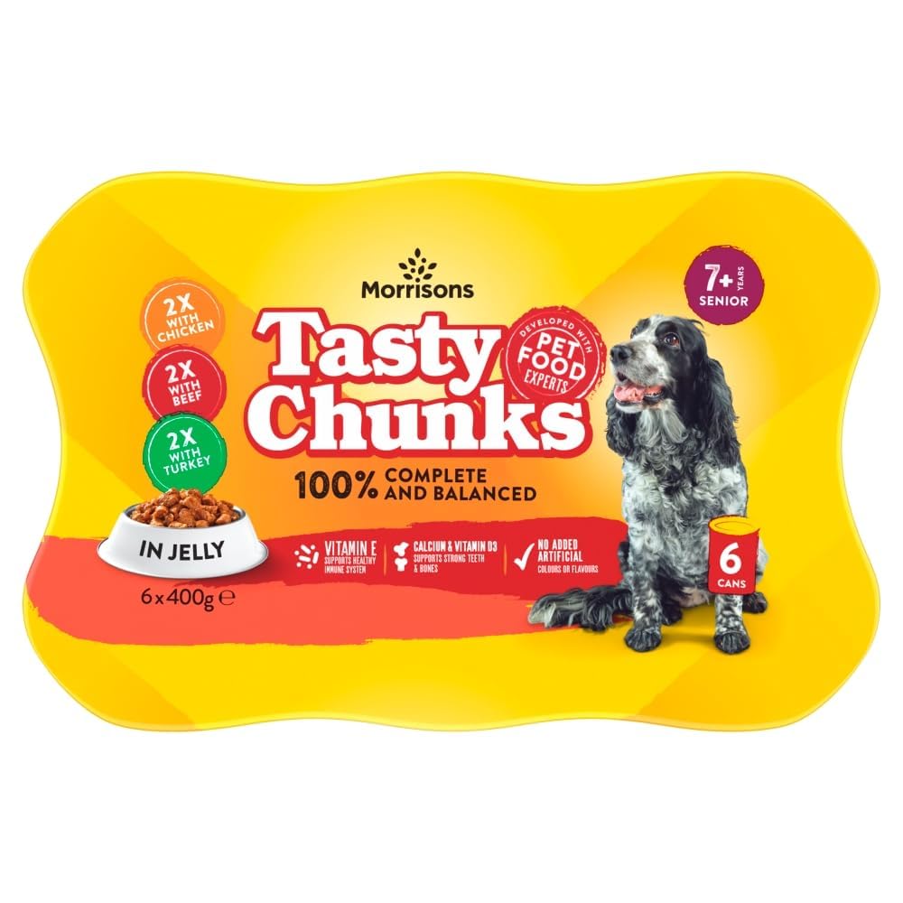 Morrisons Senior Dog Food Meat Chunks In Jelly, 6 x 400g