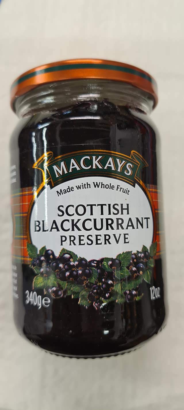 Scottish Blackcurrant Preserve 340g, Mackays.