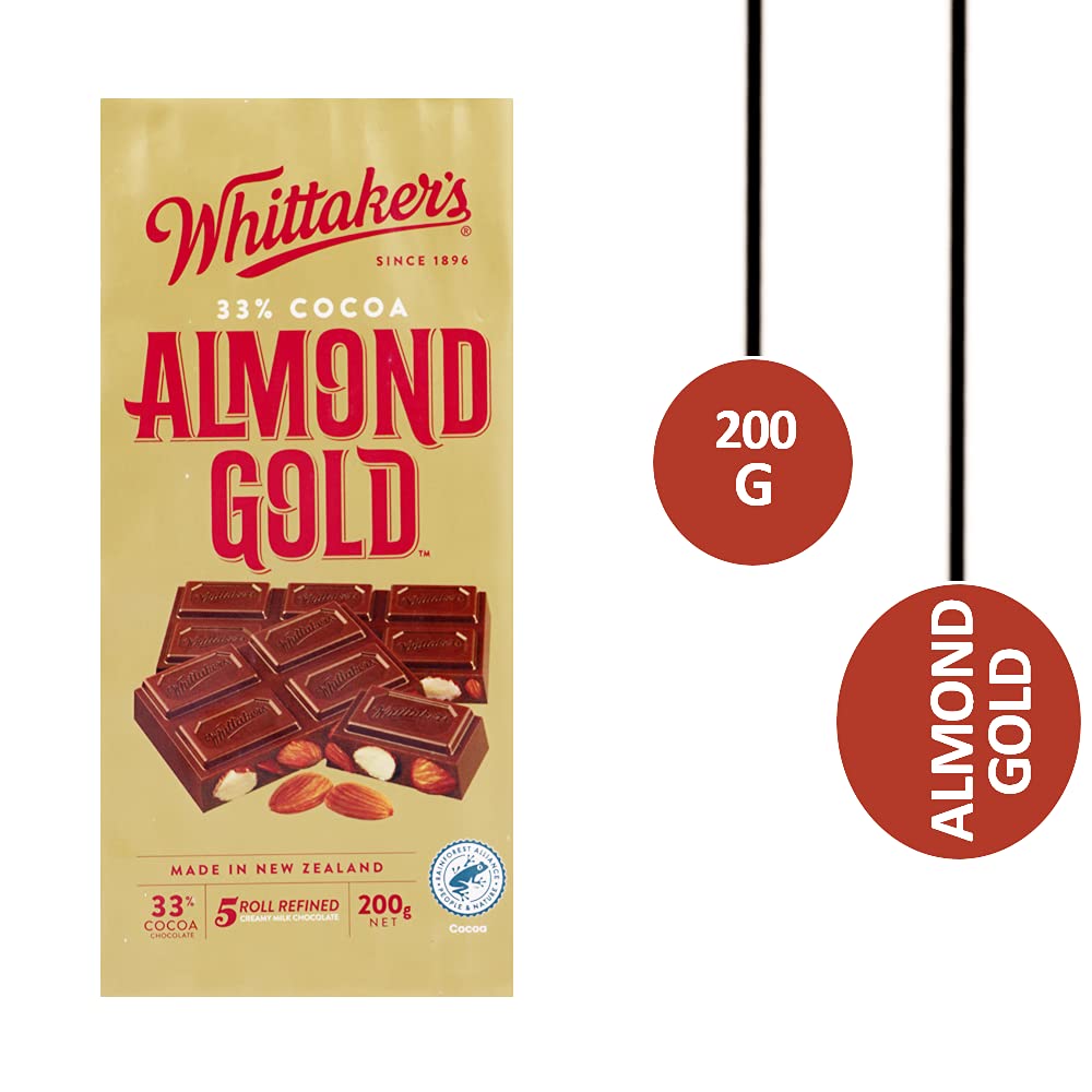 Whittakers 33% Cocoa Almond Gold Chocolate 200g