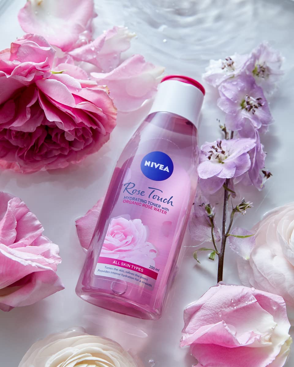 NIVEA Rose Touch Facial Moisturising Tonic with Organic Rose Water 200 ml