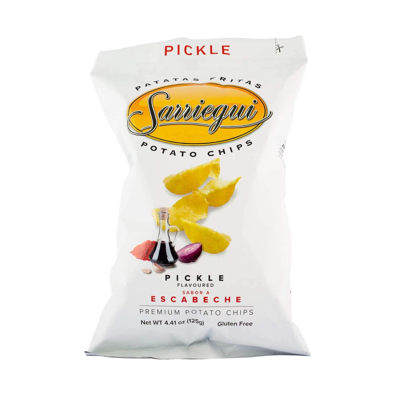 Sarriegui Pickle Potato Crisps | Crispy & Light Potato Chips | Perfect Snack to be Eaten Straight from the Bag | 125g Bag