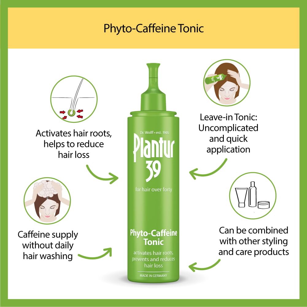 Plantur 39 Caffeine Tonic Prevents and Reduces Hair Loss 200ml | Support Hair Growth and Hair Thickening | Women Hair Care Made in Germany