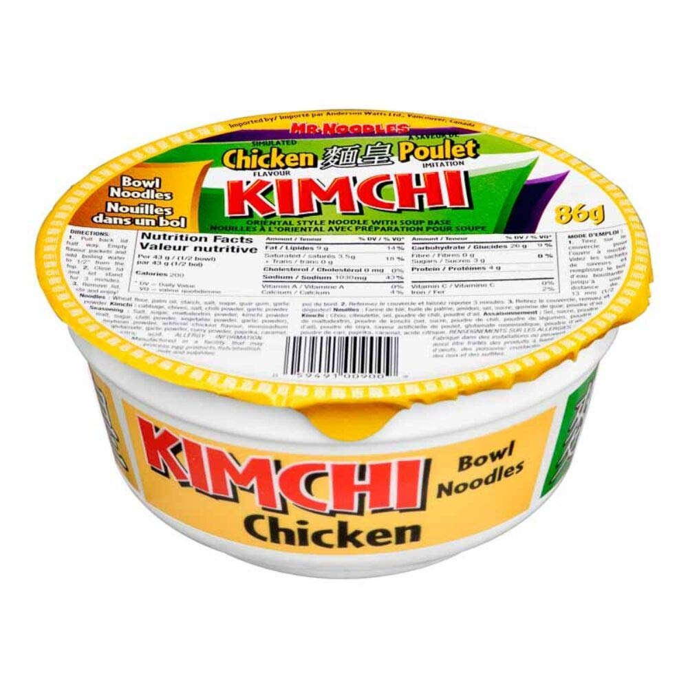 Mr Noodles Kimchi Chicken 24 x 86g Instant Ramen Korean Spicy Noodle