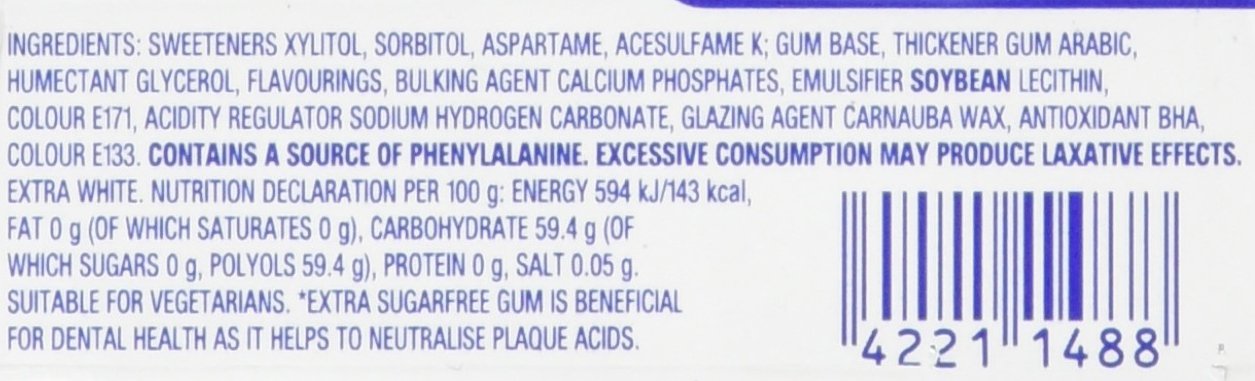 Wrigley's Extra Ice Spearmint Chewing Gum, Sugar Free, 30 x 10 each
