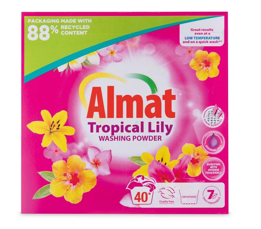 Almat Tropical Lily Washing Powder 2kg, 40 Washes (Pack of 2)
