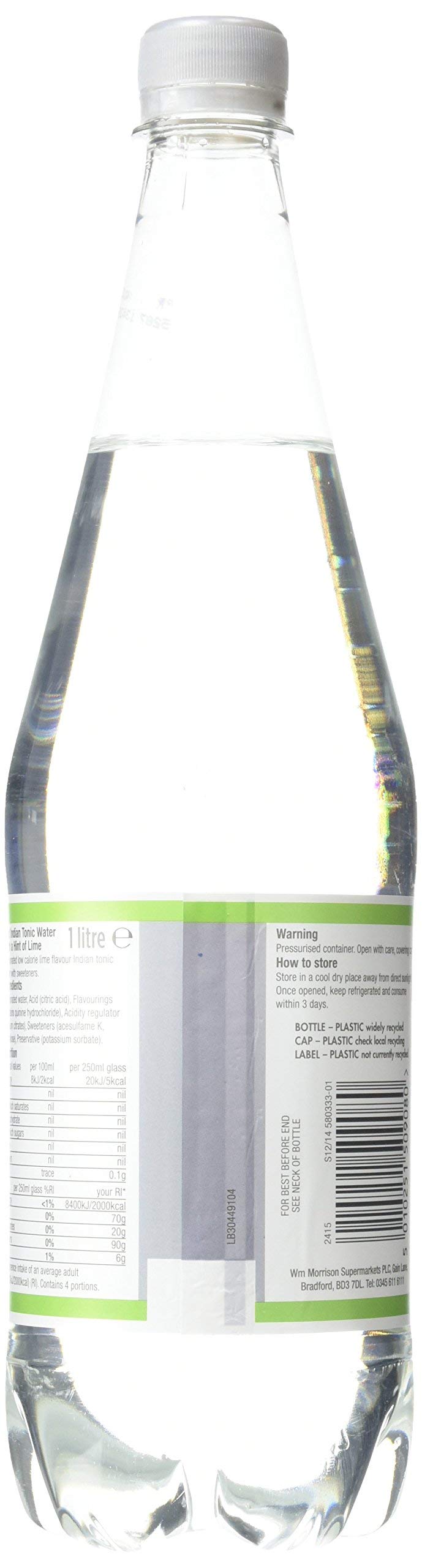 Morrisons Indian Diet Tonic Water & Lime 1 Litre