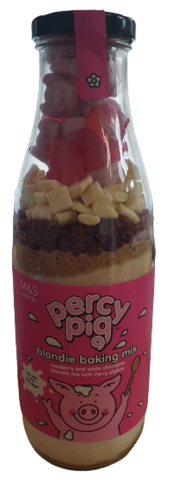 Prime Life Percy Pig Blondie Baking Mix - Raspberry and White Chocolate Blondie Mix with Percy Piglets 615g