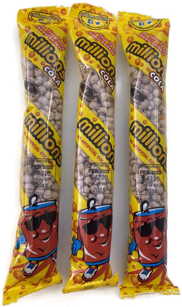 Millions Tubes Variety Bundle Strawberry, Blackcurrant, Raspberry, Cola and Bubblegum