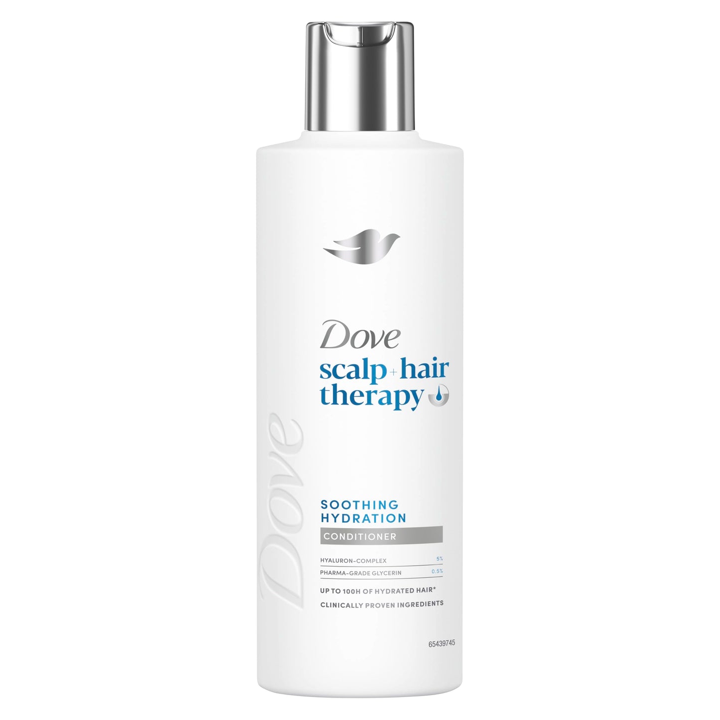 Dove Scalp + Hair Therapy Soothing Hydration Conditioner hair care with Hyaluron-Complex and Pharma-Grade Glycerin for up to 100 hours of hydrated hair