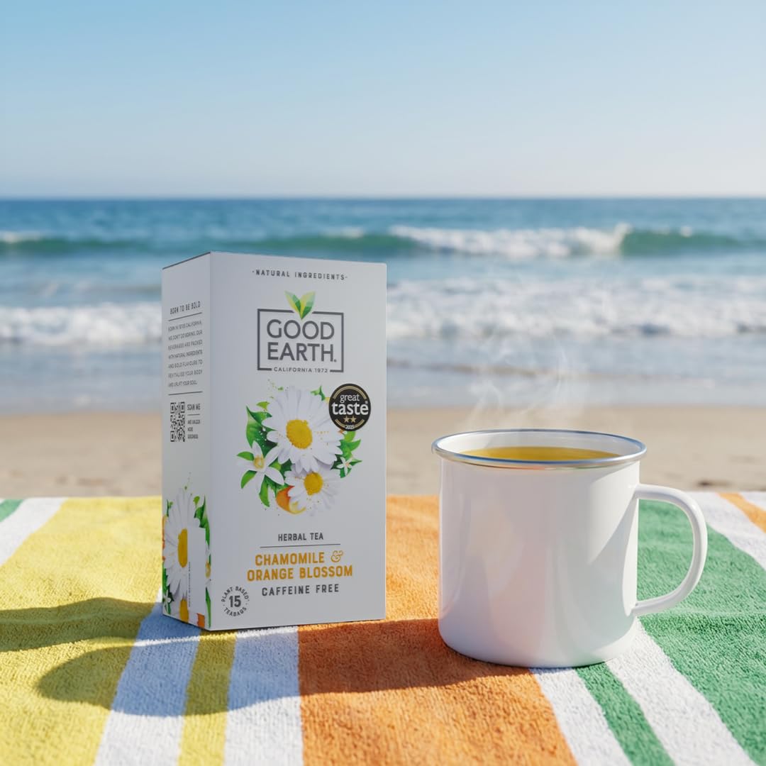 Good Earth Tea Co. Chamomile & Orange Blossom Herbal Tea, 15 Tea Bags