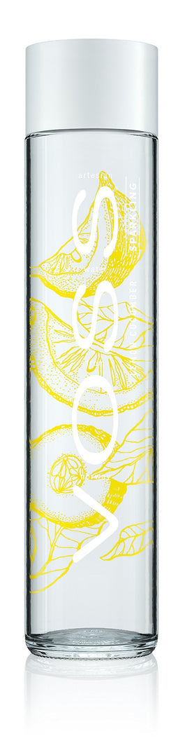VOSS Lemon Cucumber Flavoured Sparkling Water Glass Bottle, 375ml