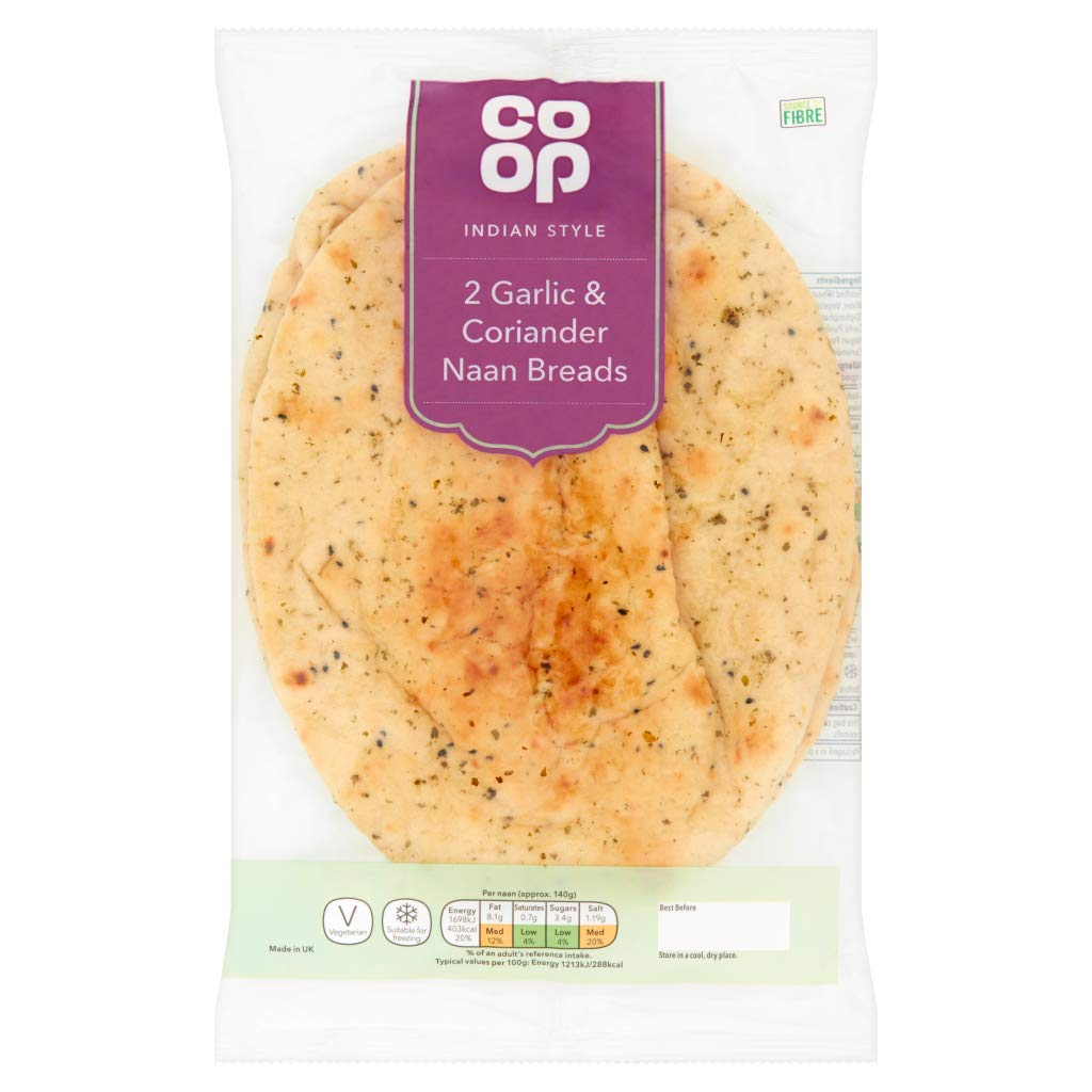 Co-op Indian Style Naan Breads, Garlic and Coriander, 2 Each