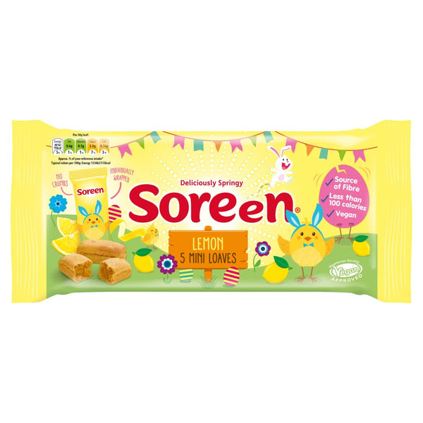 Soreen Lemon Mini Loaves, Spring Snack Bars, 5x30g