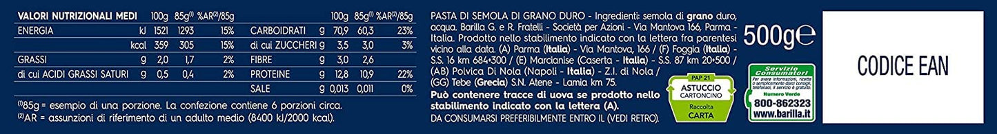 5X Barilla Bucatini Italian Pasta No. 9. 500g