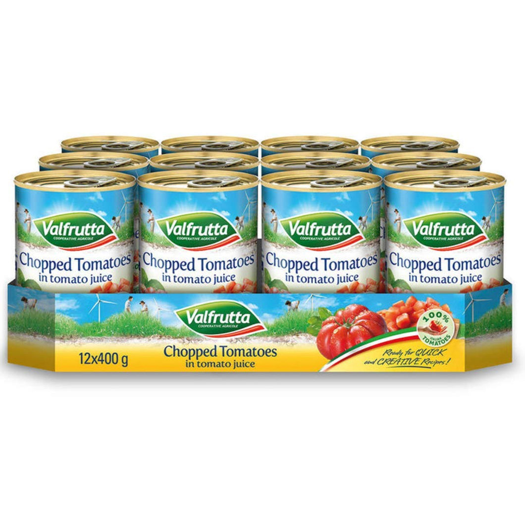 Valfrutta Chopped Tomatoes, 400g - Case of 12 Tins