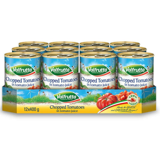 Valfrutta Tinned Chopped Tomatoes in Tomato Juice 12 x 400g