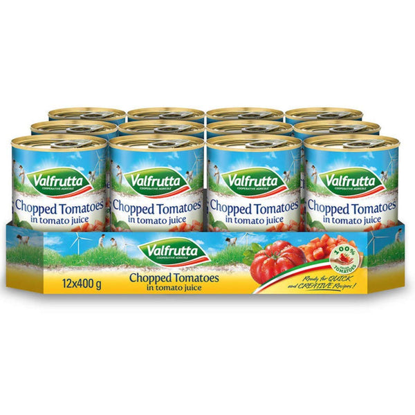 Valfrutta Chopped Tomatoes, 400g - Case of 12 Tins