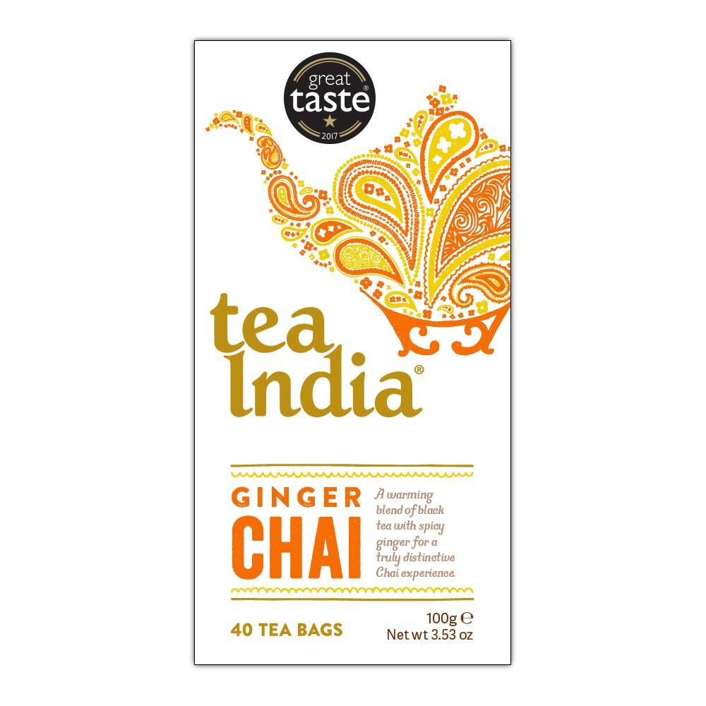 Tea India Ginger Chai, 40 bags