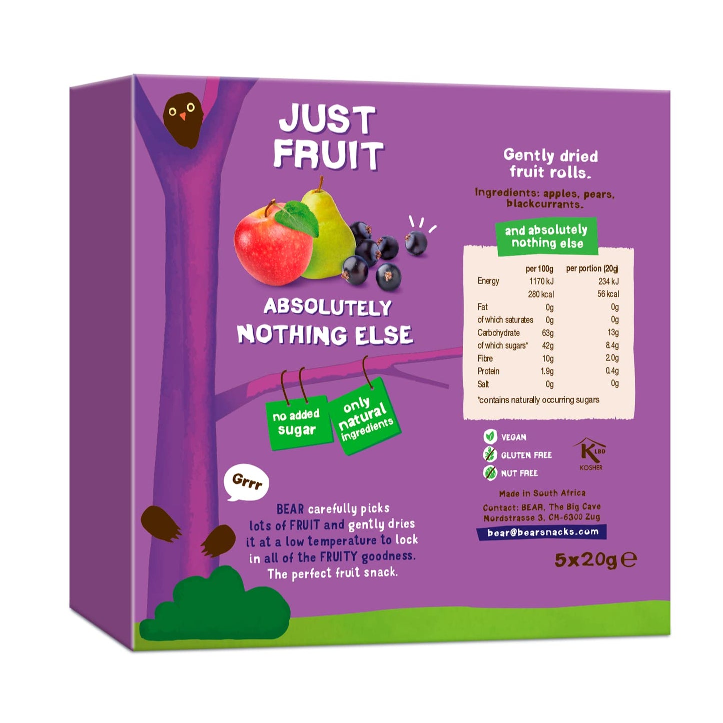 BEAR Yoyo Pure Multipack Blackcurrant Fruit Rolls, 20 g