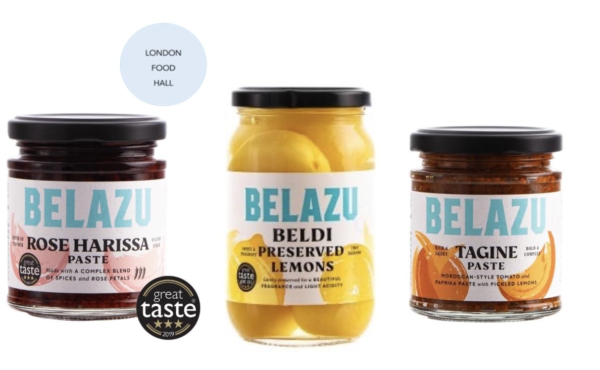 Belazu Rose Harissa Paste, Preserved Lemons, Tagine Paste Set