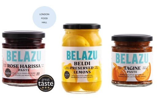 Belazu Rose Harissa Paste, Preserved Lemons, Tagine Paste Set