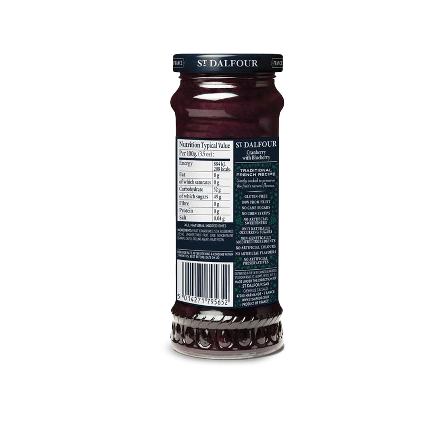St. Dalfour, Cranberry, Deluxe Cranberry with Blueberry Fruit Spread, 10 oz (284 g)