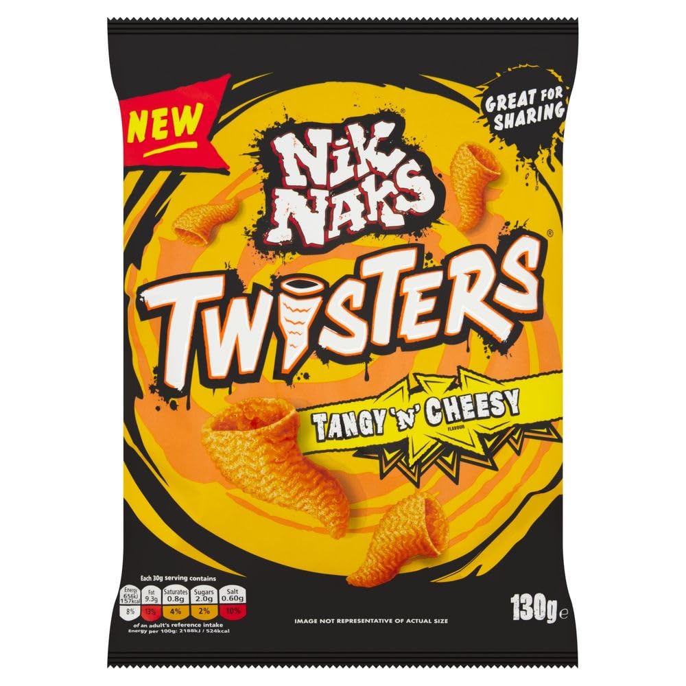 Nik Naks Twisters Tangy 'n' Cheesy Sharing Crisps 130g