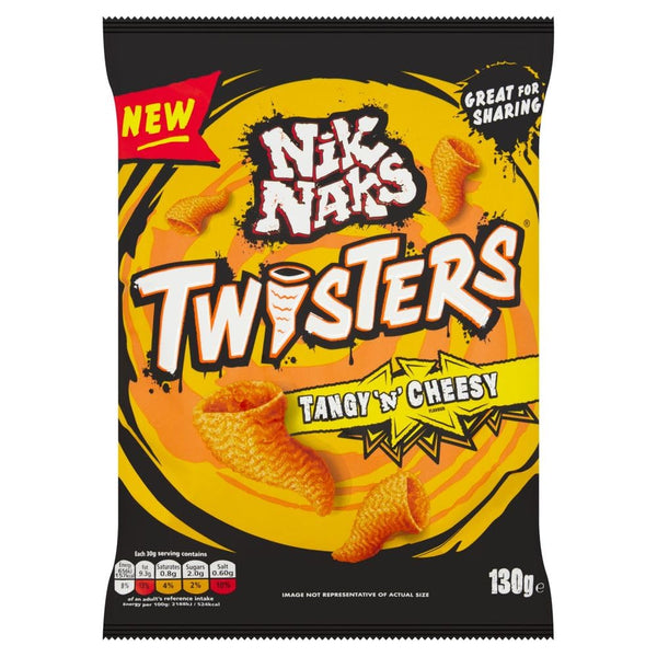 Nik Naks Twisters Tangy 'n' Cheesy Sharing Crisps 130g