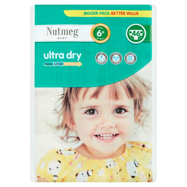 Morrisons Nutmeg Ultra Dry Nappies Size 6+, 46 Pack