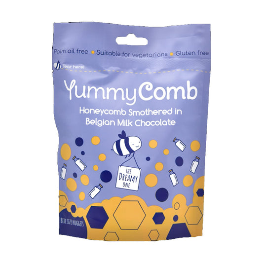 Yummycomb Belgian Milk Chocolate Honeycomb Pouch, 100g