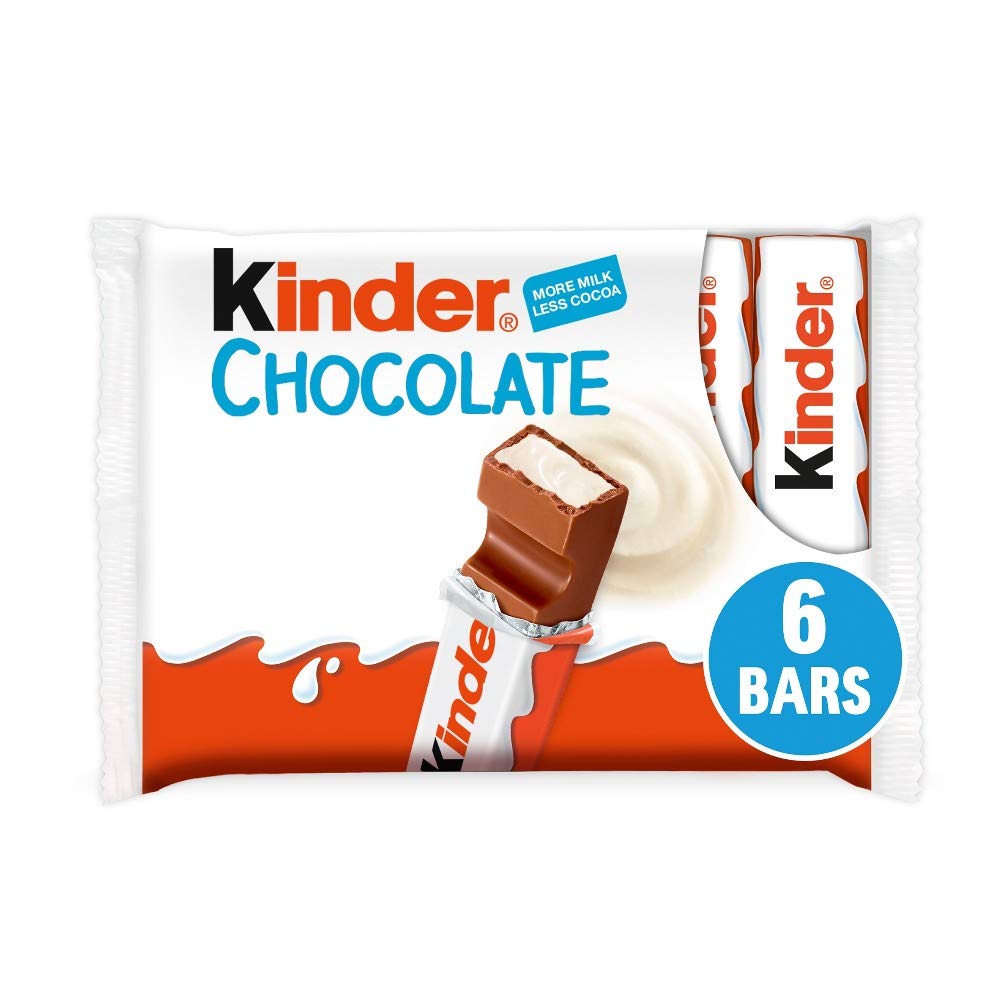Kinder Milky Chocolate Snack Bars Medium, 6 x 21g