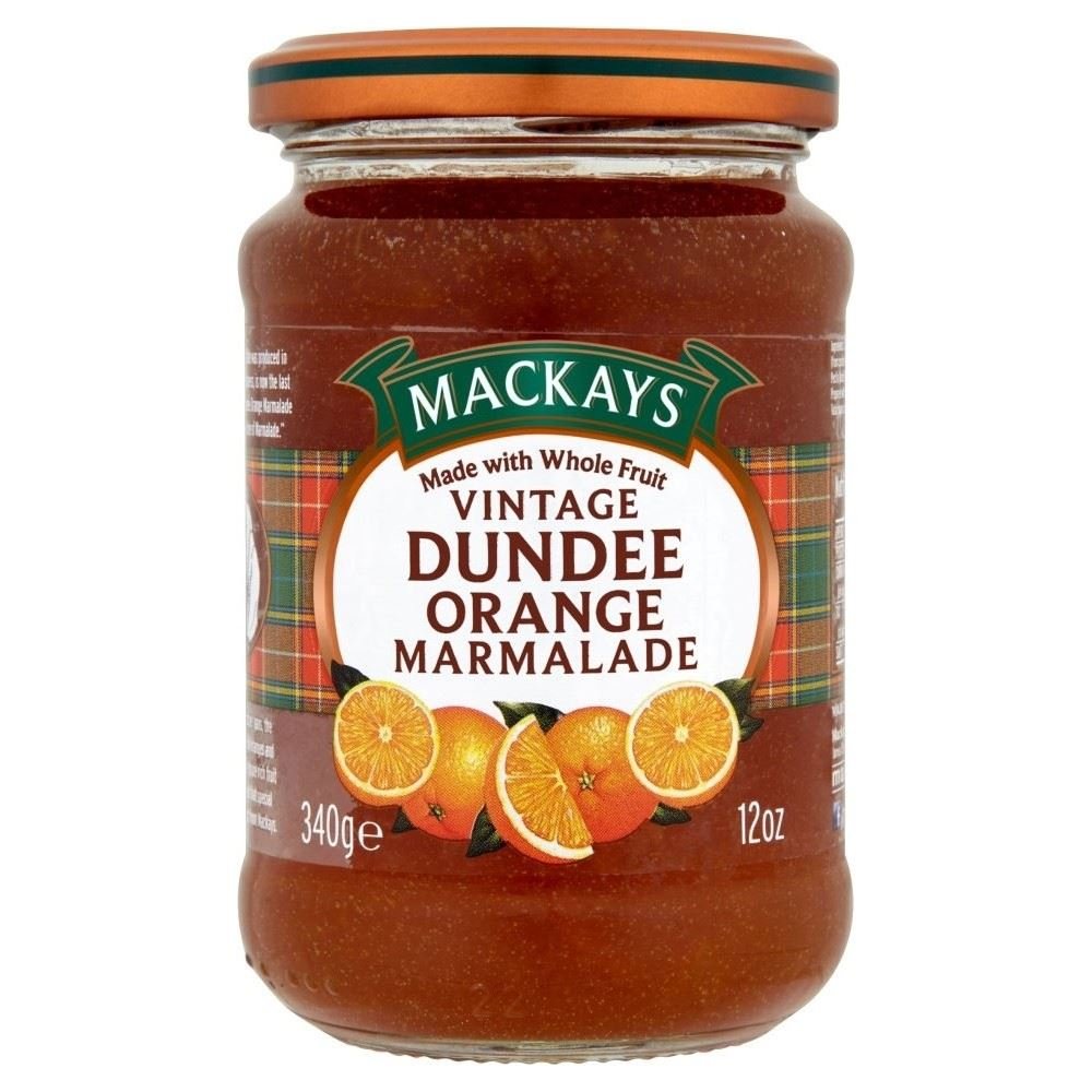 The Vintage Dundee Orange Marmalade 340g, Mackays. A thick cut, dark marmalade. Made with a thick cut peel.