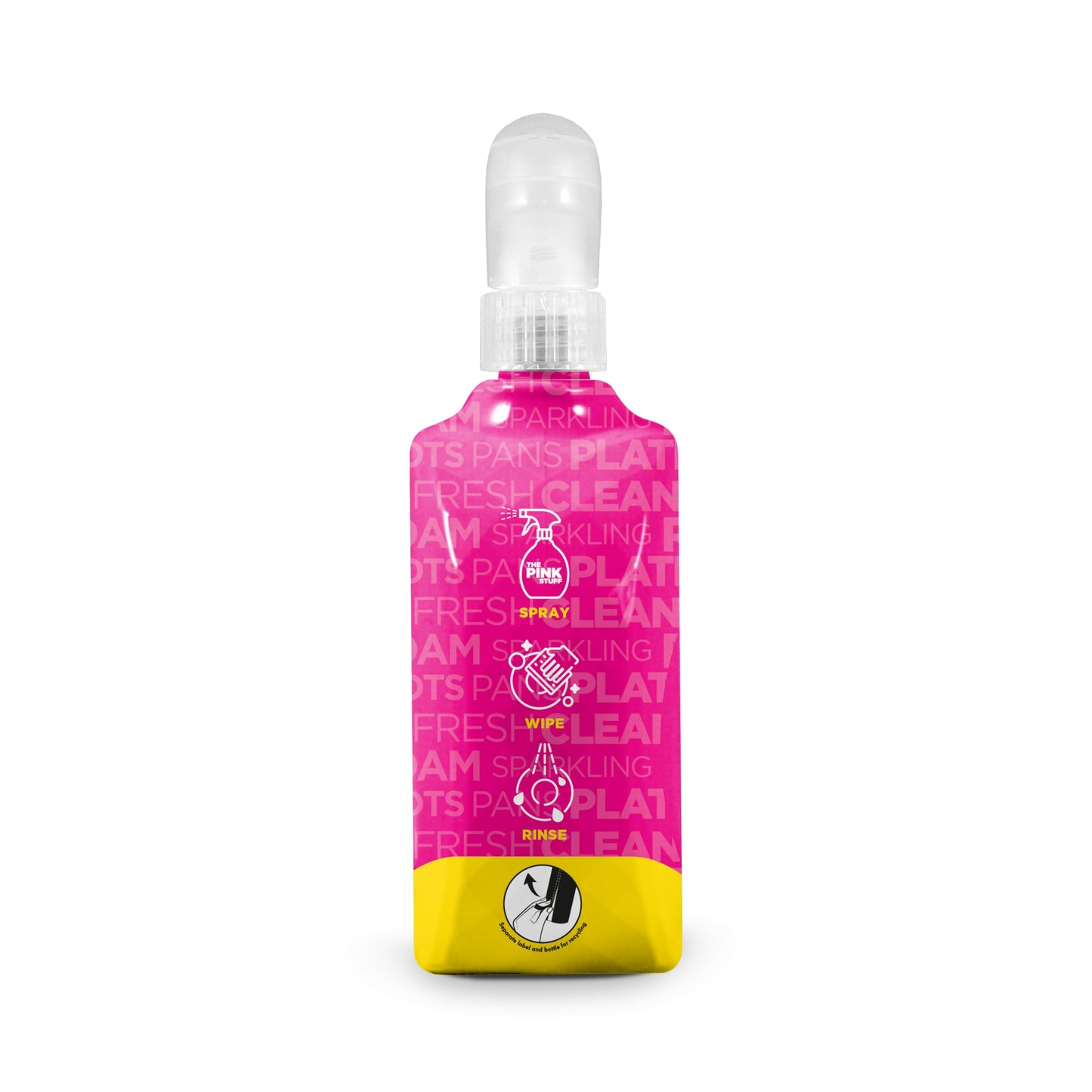 The Pink Stuff Miracle Wash-Up Spray - Fast Acting Foaming Washing Up Liquid for Dishes Pots Pans & Kitchen Surfaces - Spray Wipe & Rinse Formula Cuts Grease & Leaves a Sparkling Clean Finish - 500ml