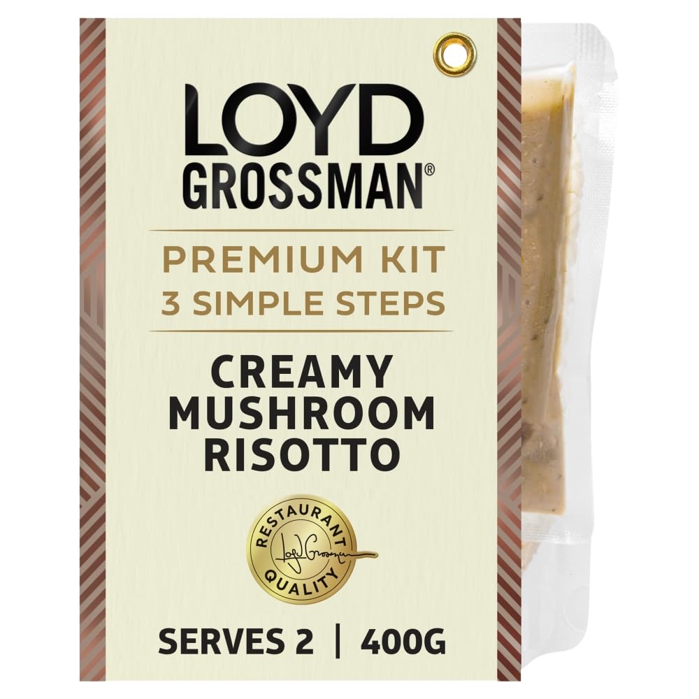Loyd Grossman Creamy Mushroom Risotto Rice Meal Kit, 400 g (5-Pack)
