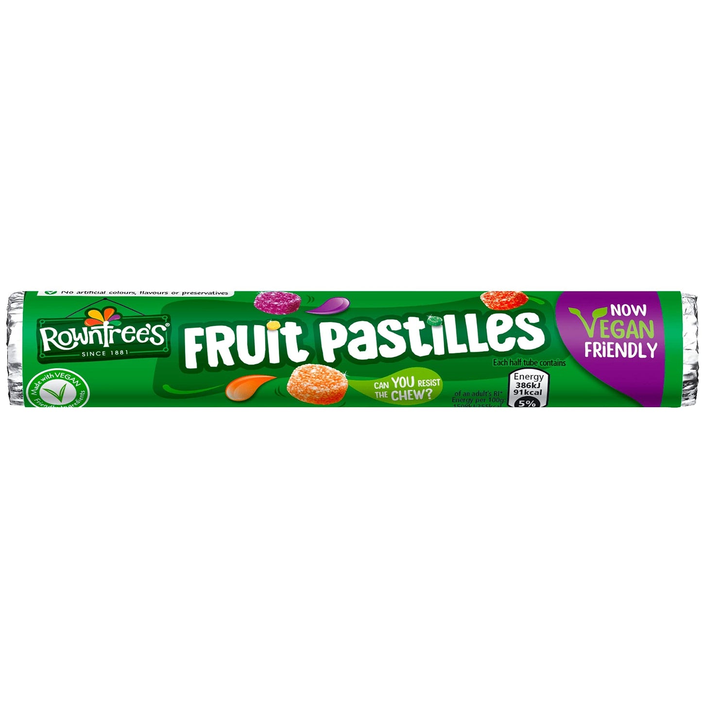 Nestlé Rowntree's Fruit Pastilles Vegan Friendly Sweets Tube - 1x32
