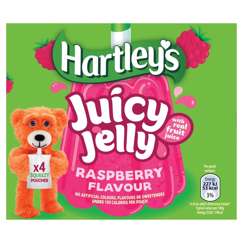 Hartley's Juicy Jelly Pouches Raspberry 4 x 90g