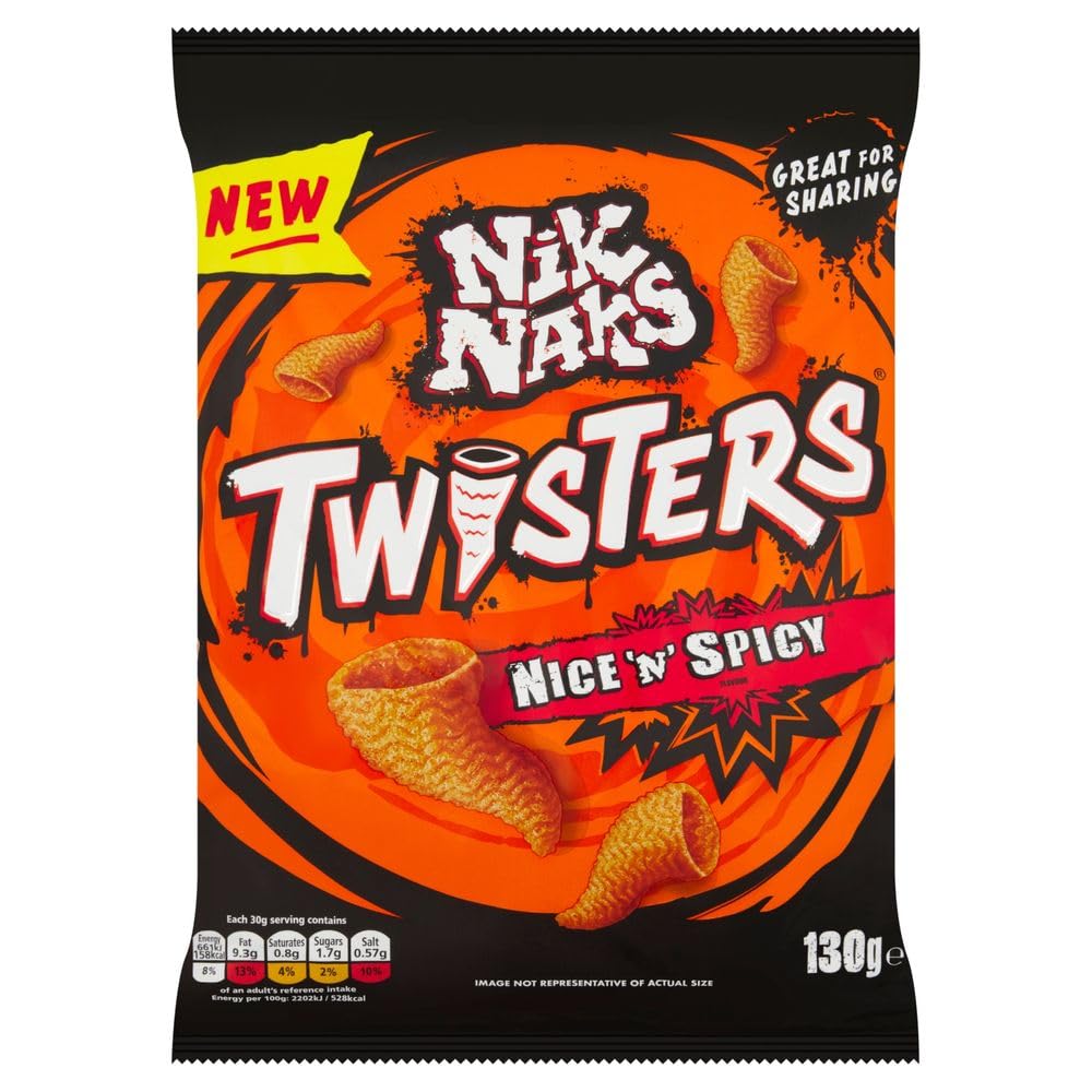 Nik Naks Twisters Nice 'N' Spicy Sharing Crisps 130g