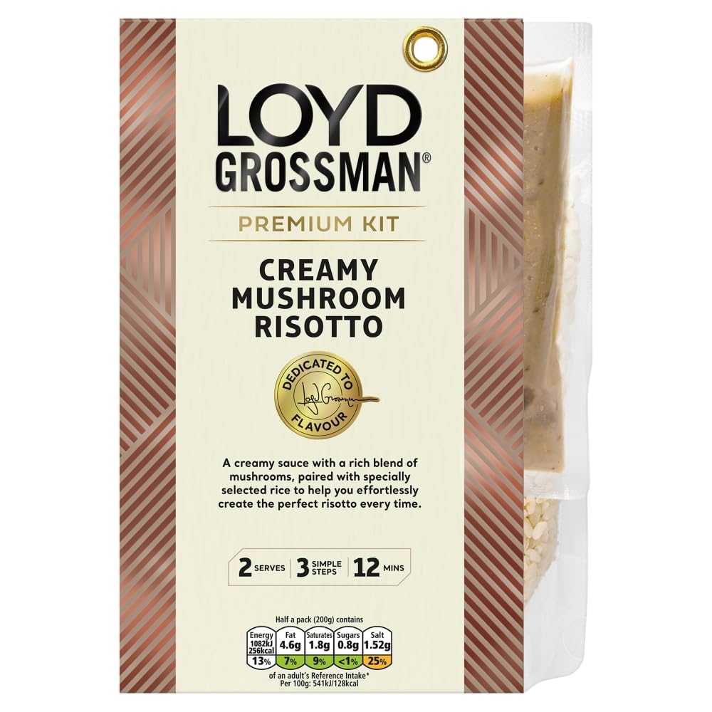 Loyd Grossman Creamy Mushroom Risotto Rice Meal Kit, 400 g (5-Pack)