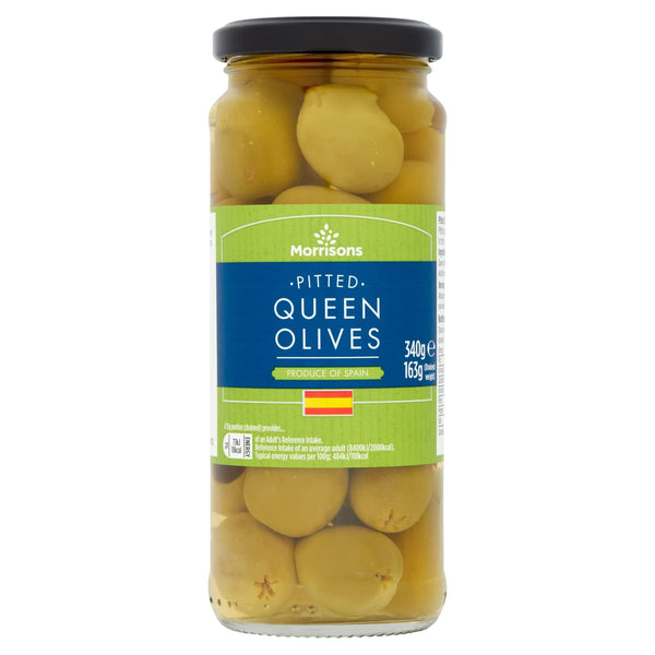 Morrisons Pitted Queen Olives in Brine, 340g