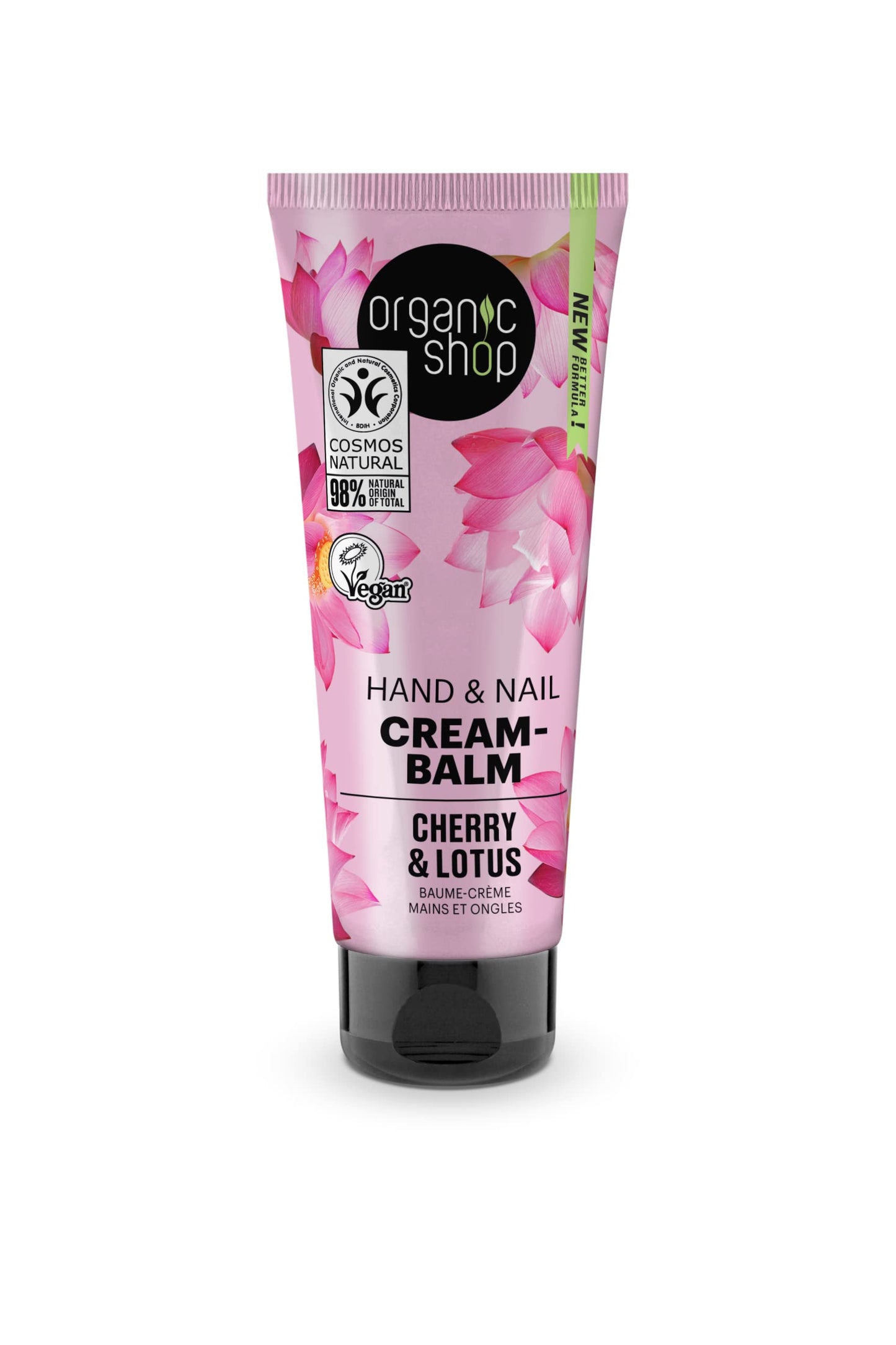 Organic Shop Hand & Nail Cream-Balm Cherry and Lotus, 75 ml