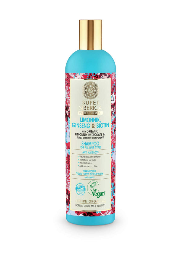 Natura Siberica Limonnik, Ginseng & Biotin shampoo for hair loss, 400ml