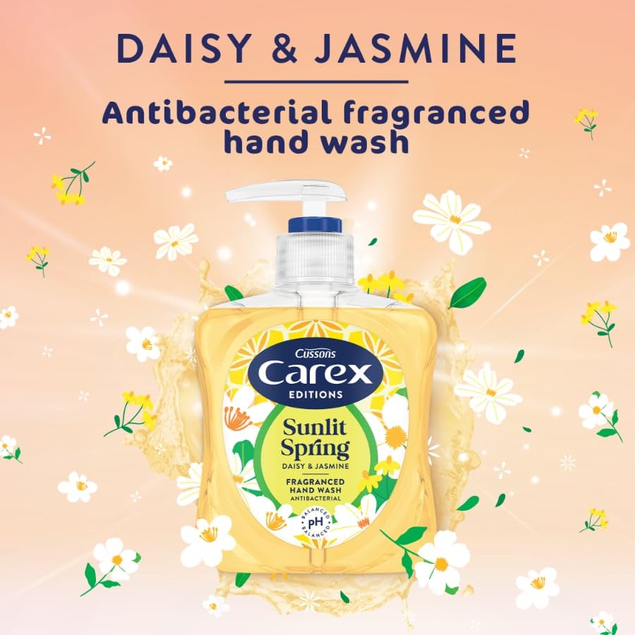 Carex Editions Handwash 3 x 250 ml Cussons Fragranced Liquid Hand Wash Kills Bacteria Seville Escape, Sunlit Spring, Rose Garden With Exclusive Beauty Tips Sheet.