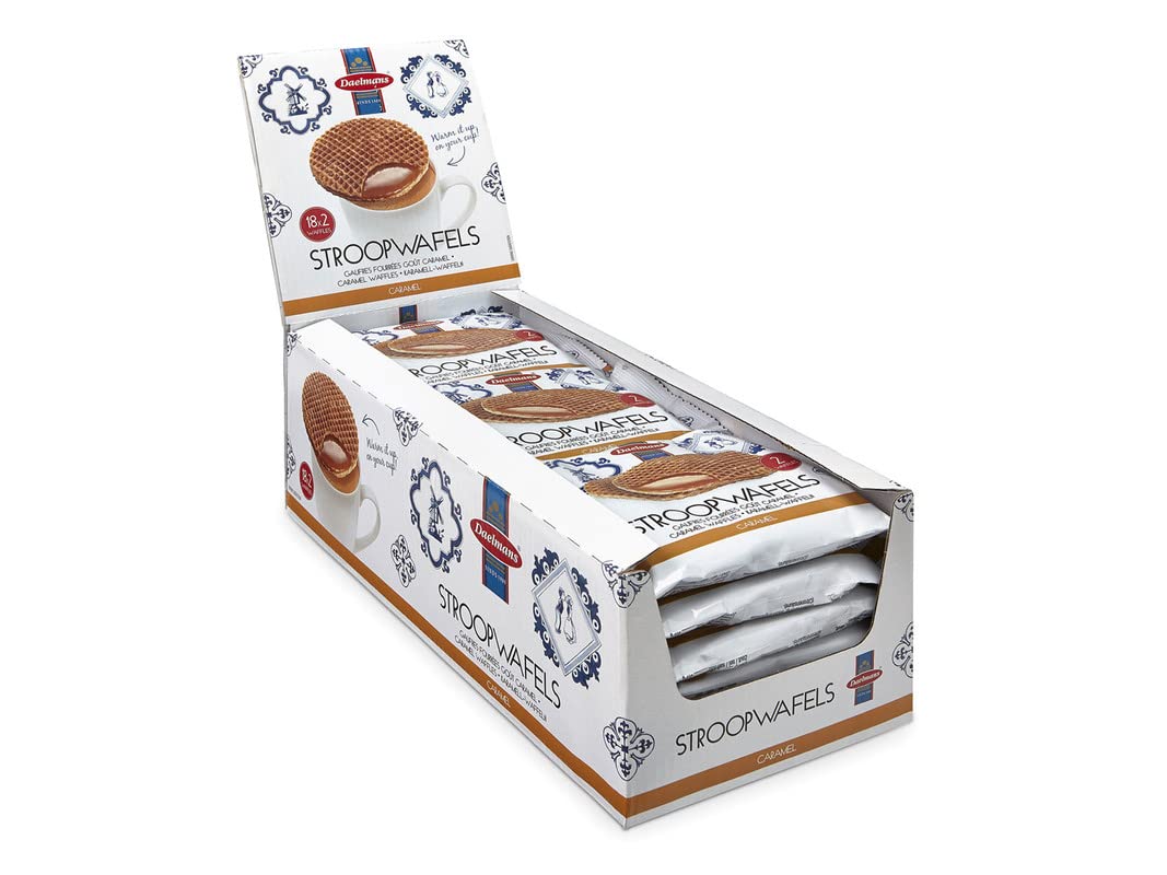 Daelmans Stroopwafels - Caramel Wafers - 78 g x 18 in a Box - Authentic Dutch Caramel Waffle - Stroopwaffels