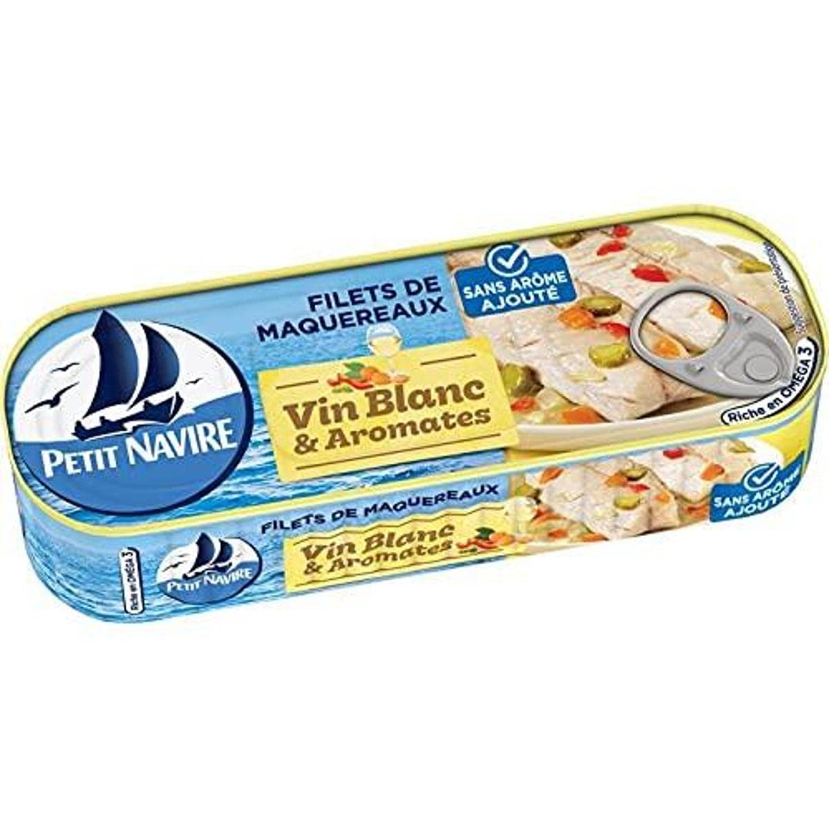 Petit Navire Mackerel Fillets Wine Flavouring – Box of 175 g