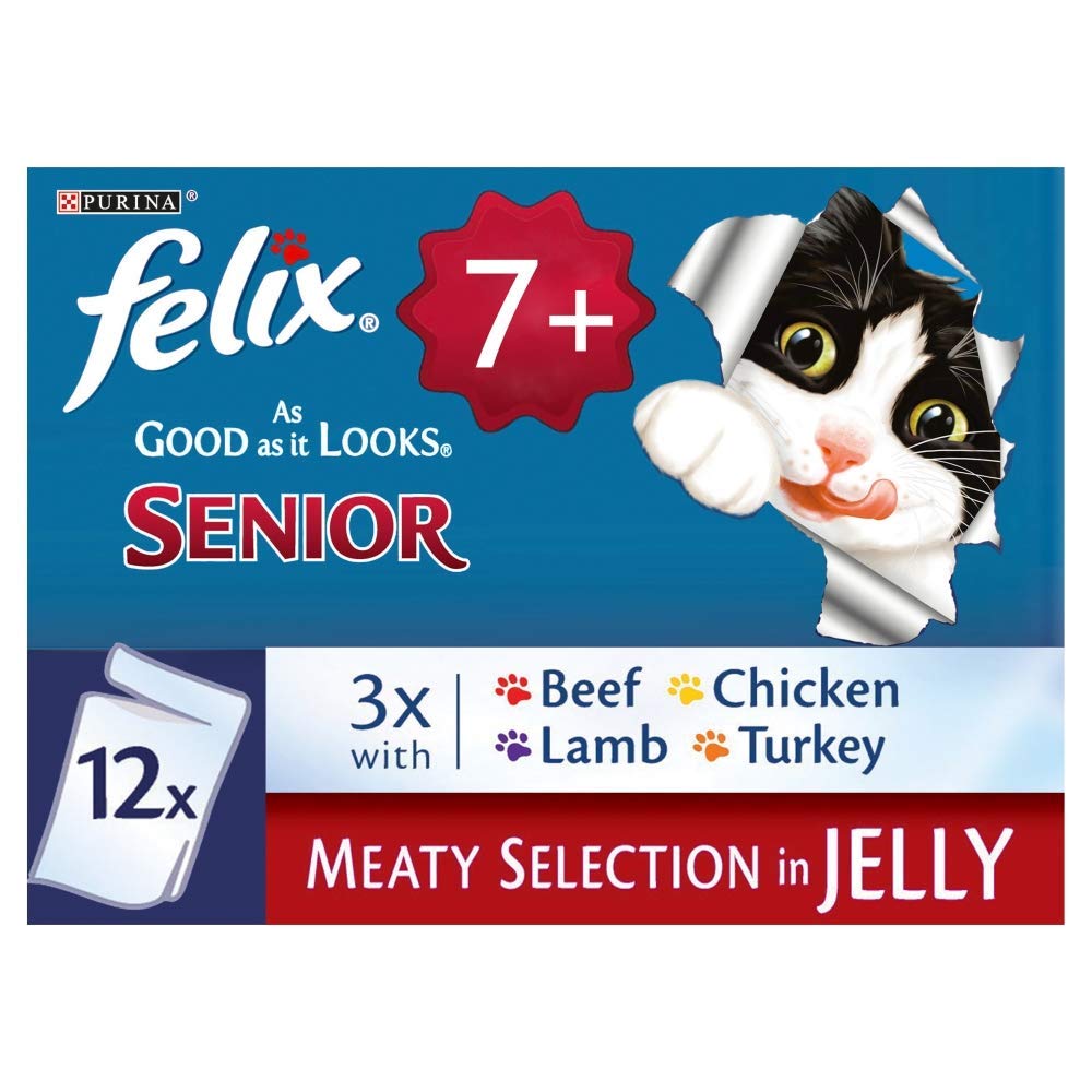 Purina Felix Senior Cat Meat Selection in Jelly, 1200 g