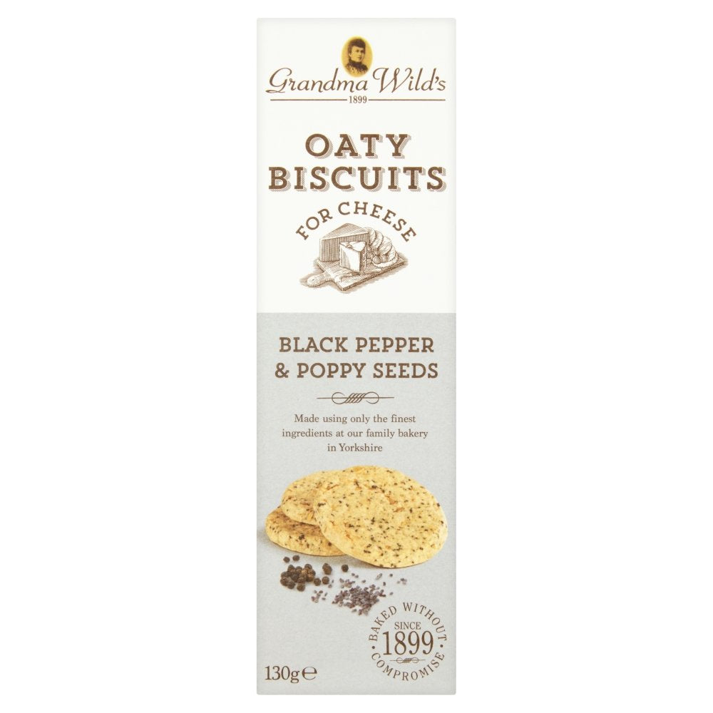 Grandma Wilds Black Pepper & Poppy Seeds Oaty Biscuits for Cheese, 130g