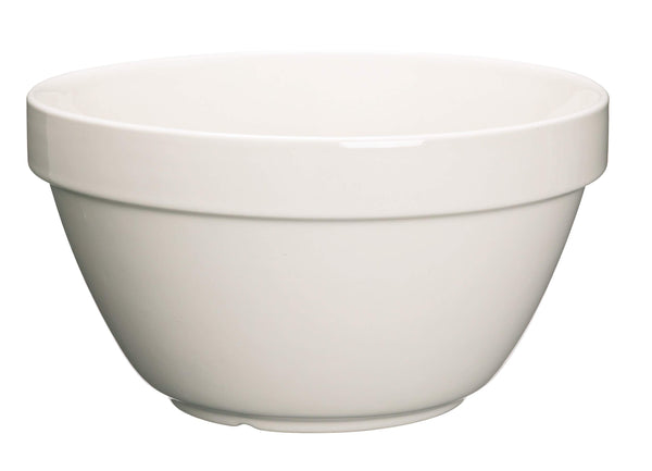KitchenCraft Home Made Pudding Basin/Ceramic Mixing Bowl, White, Extra Large (1.5 Litre)