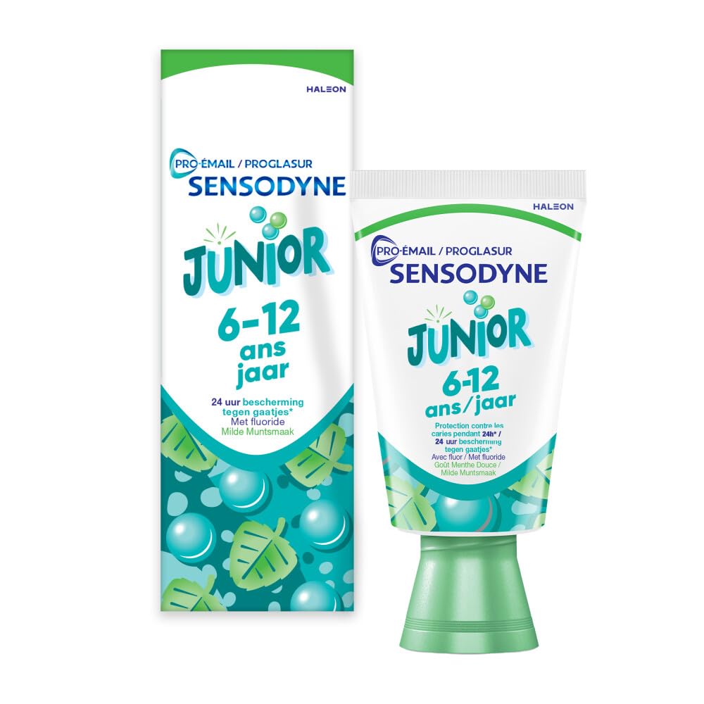 Sensodyne Pro-Enamel Junior Toothpaste for Children 6 to 12 Years, Helps Against Tooth Decay and Strengthens Enamel, Sensitive Teeth, Mint, 50 ml